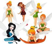 HYSTYLE 6 Pcs Fairies Miniature PVC Figure Collection Playset Doll Toy, Fairy Cake Topper, Fairy Plant Pot Craft Dollhouse Decoration, Cake Decoration, Landscape Scenes