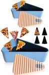 Gwydre Pizza Leftover Storage Container with 2 Pizza Trays,Reusable Pizza Slicone Container,Silicone Food Container Lunch Box Withstand Temperature in -40~200℃ (Blue&pink, 7.5&9inch)