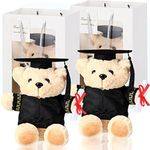 4 Pcs Bear with Graduation Cap Toys 10 Inch Graduation Bears Class of 2024 Graduation Stuffed Animal Brown Graduation Doll with Black Gown Graduation Plush Graduation Toys with Bags for Graduation Day