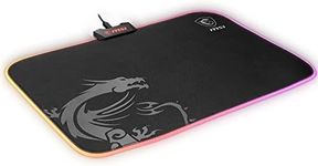 MSI Agility GD60 - RGB Gaming Mouse Pad, Low Friction Textile Surface, Soft Seamed Edges, Anti-Slip Base - 386 x 276 x 4 mm