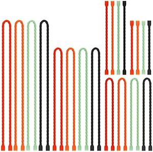 Gesipor 20 PC Silicone Cable Ties - Reusable Gear Rubber Ties Bendable Twist Ties for Bundling and Holding, All Purpose Silicone Tie for Indoor and Outdoor (4 6 12 18 24 Inch, 4 Colors)
