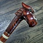 Canes Walking Sticks Wood Reeds Wooden Hand-Carved Carving Handmade Cane Stick Accessories (Dragon Red, inch)