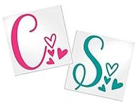 Letter Decal with Hearts for Cup, C