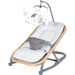 Orzbow Baby Bouncer, Portable Baby Bouncer Chair for 0-18 Months Up to 20 lbs - 3 Recline Positions, Foldable Infant Bouncy Seat with Removable Play Bar, Ergonomic Design, Classic Grey