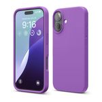 elago Compatible with iPhone 16 Case, Premium Liquid Silicone Case, Full Body Protective Cover, Shockproof, Slim Phone Case, Anti-Scratch Soft Microfiber Lining, 6.1 inch (Neon Purple)