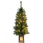 WeRChristmas Pre-Lit Victorian Pine Christmas Tree with 80 Warm White LED Lights, 4 feet/1.2 m - Green