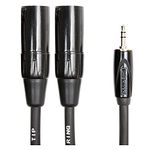 Roland Black Series Balanced Interconnect Cable, Multi-strand, Oxygen-Free Copper Core Wire,3.5mm to 2 XLR 15' (RCC-15-352XM)