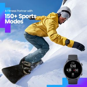 Amazfit GTR 3 Pro Smart Watch, 1.45” AMOLED, GPS, 150+ Sports Modes, Black