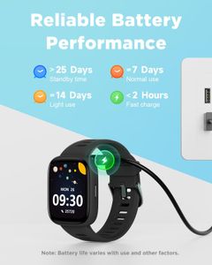 BIGGERFIVE Kids Smart Fitness Watch – 1.8" Waterproof, Heart Rate, Pedometer, Sleep Tracker, 5 Games