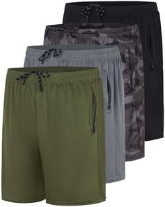 4 Pack: Men's Big & Tall King Size Heavyweight 7 Inch Inseam Active Athletic Running Quick Dry Mesh Shorts Zipper Pockets Drawstring Basketball Bottoms Soccer Workout Gym Tennis Workout - Set 6, 3X