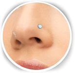 Nose Stud L Shape 22 Gauge - White Opal Silver Nose Ring Stud For Women - Dainty Nose Stud Pin Jewelry