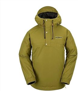 Volcom Men's Longo Pullover Anarok Hooded Snowboard Jacket, Moss S4