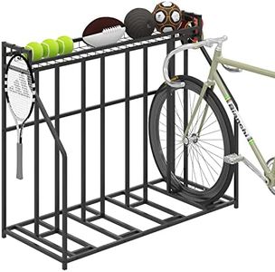 YiLifebes Stand Bike Racks for Garage, 4 Bike Stand Rack with Storage Basket, Metal Floor Bike Parking, Garage Organizer Suitable for Mountain, Hybrid, Adult and Kids Bikes