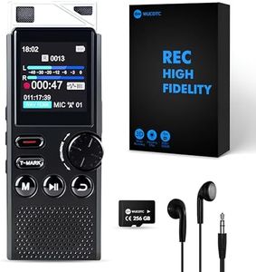 264GB Digital Voice Recorder,Professional Voice Activated Recorder for Lectures Meetings,18000 Hours voice recorder with playback,recording device, MP3 Player, Password Protection,audio recorder,Black