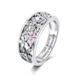 PAHALA 925 Strling Silver Daisy Flower Infinity Love with Crystals Finger Weeding Party Ring 8