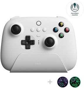 8Bitdo Ultimate 2.4g Wireless Controller with Charging Dock, Hall Effect Joystick Update, Pro Gamepad with Back Buttons & Turbo Function for PC, Android, Steam Deck & Apple (White)