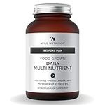 WILD NUTRITION ​​Food-Grown® Daily Mens Multivitamin | Magnesium, Zinc, and Vitamin C to Promote Muscle Recovery + Energy & Immunity Support | Full Spectrum Multivitamins for Men | 60 Capsules