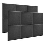 Acoustic Panel,AGPTEK 12 Packs Acoustic Absorption Panels 12*12*0.4 Inches Sound Insulation Panels Beveled Edge Tiles,Acoustic Sound Absorbing Panels Great for Wall Decoration and Acoustic Treatment