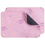 IEUUMLER Washable Pee Pads for Dogs, 2 Pack Waterproof & Non-Slip Pack Whelping Pad, Reusable Washable Puppy Potty Training Pad with Fast Absorbent for Playpen FC013 (60*45 cm-2 pcs,Pink)