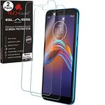 TECHGEAR [2 Pack GLASS Edition for Motorola Moto E6 Play, Genuine Tempered Glass Screen Protectors Covers [2.5D Round Edge] [9H Hardness] [Crystal Clarity] [Scratch-Resistant] [No-Bubble]