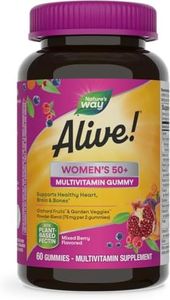 Nature's Way Alive!® Women's 50+ Multivitamin Gummies, Food-Based Blend (75mg per serving), Gluten Free, Made with Pectin, 60 Gummies