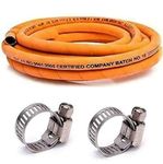 BLACK LIGER ISI Marked suraksha Reinforced Steel Wire LPG Gas Stove Pipe Hose Tube in Kitchen (2 metres, Orange)