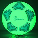 Benkeer Soccer Balls Size 3/4/5,Glow in The Dark Official Size Soccer Ball（Size 5）