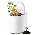 Ouaken OK-255 Electric Composter for Kitchen, 5.5L Large Smart Countertop Compost Bin, Odorless, Quiet, Easy Clean, Turn Food Waste into Fertilizer, 2026 New Indoor Food Waste Compost Machine, White