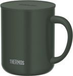 Thermos Vacuum Insulated Mug with Lid, 15.9 fl oz (450 ml), Dark Green JDG-452C DG