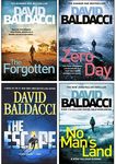 John Puller Series 4 Books Collection Set By David Baldacci (The Escape, The Forgotten, Zero Day, No Mans Land)