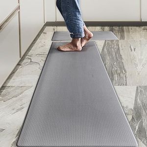 Zyntro 2 Pieces Kitchen Decor/Kitchen Floor Matt Set, Non Slip & Waterproof Standing Kitchen Rugs and Anti Fatigue Rubber mat for Home & Kitchen. Premium Antislip, Washable Kitchen Floor mat.