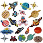 Iron on Patches 21 PCS Solar System Astronaut Space Planets Patch Iron on Patches, Mwoot Appliques Stickers for Clothing, Backpack, Caps, Repair The Hole Stick