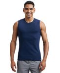 Jockey 9930 Men's Super Combed Cotton Rib Solid Round Neck Muscle Vest_Navy_L