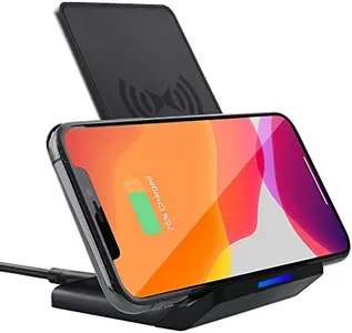 Xtreme 10W Desktop Wireless Charger, 2 Charging Modes for QI-Enabled Android/iOS Phones, Connect to Computer USB Port/Wall Outlet for Instant Power, Wall Adapter Not Included