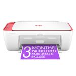 HP DeskJet 2842e Wireless All-in-One Colour Inkjet Printer (Chili Red), Scanner, Copier, Best for home, 3 months of ink included (588L0A)