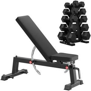 HANDBODE Adjustable Weight Bench Set with 210LB Dumbbell Set, A Frame Weight Rack Stand, 1300 LBS Capacity Home Gym Bench for Weightlifting, Strength Training, Flat, Incline, Upright