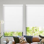 Cordless Cellular Blinds for Windows- Light Filtering Single Cell Honeycomb Shades, Natural Light Crossing Into Bedroom, Livingroom, Customized Size, White-Light Filtering, 24 ½"W x 56" H