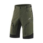 ARSUXEO Cycling Shorts Mens Mountain Bike Shorts Without Padded Cycle Mountain Bike Shorts Water Resistant 1903 Army Green L