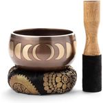 The Healing Store 4" Tibetan Singing Bowls Set Meditation Sound Bowl hand Hammered For Yoga Meditation Mindfulness Healing & Chakra Balancing (CHERRISH)