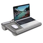 Desire2 Wooden Left Handed Computer Lap Desk with Cushions | Ergonomic Lap Desk Table for Your Home Office | Portable Table and Notebook Device Holder | Computer Desk Accessory with Mouse Pad