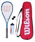 Wilson Squash kit with racket, balls, water bottle and carry bag