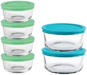 Anchor Hocking SnugFit Food Storage containers, Medium, Mixed Blue