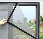 Royal Economic Mosquito Net to Fit in Windows, Pre Stitched with Valcro, Self Adhesive Tape to Attach in Window (Grey, 4ft x 6ft) (121.92cm x 182.88cm)