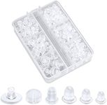 600pcs Silicone Earring Backs for Studs, 6 Styles Clear Earrings Safety Back Soft Rubber Earrings Stopper Locking Secure Earring Backs for Heavy Earring Hooks, Earnuts