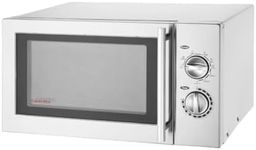 Caterlite 900W Manual Microwave and Grill 23 Litre, Stainless Steel, Silver, 5 Power Settings, Timer Range: 30 mins, Dimensions: 281(H)x 483(W)x 396(D)mm, CK018