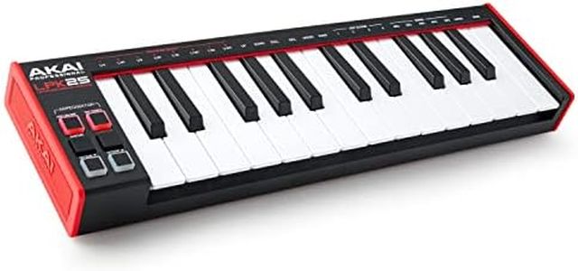 AKAI Professional LPK25 - USB MIDI Keyboard Controller with 25 Responsive Synth Keys for Mac and PC, Arpeggiator and Music Production Software,black