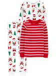 Simple Joys by Carter's Unisex Kids' 3-Piece Snug-Fit Cotton Christmas Pajama Set, Santa, 5