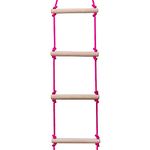 Mihad Rope Climbing Ladder, Rope Ladder for Kids for Physical Activity, Wooden Ladder for Kids, Indoor Outdoor Ladder for 4 to 10 Years Kids (Pink)