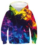 Kids4ever Kids Galaxy Hoodie 3D Print Hoodies Funny Pullover Jumper Hoody Sportwear Teens Sweatshirts Hooded for 14-16 Years with Pockets