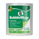 Duck Brand Bubble Wrap Original Cushioning, 12" Widex60' Long, Single Roll (1061835), Clear